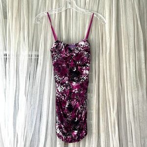 ⭐️ Kscion pink purple ruched tank top adjustable ribbon straps bodycon S